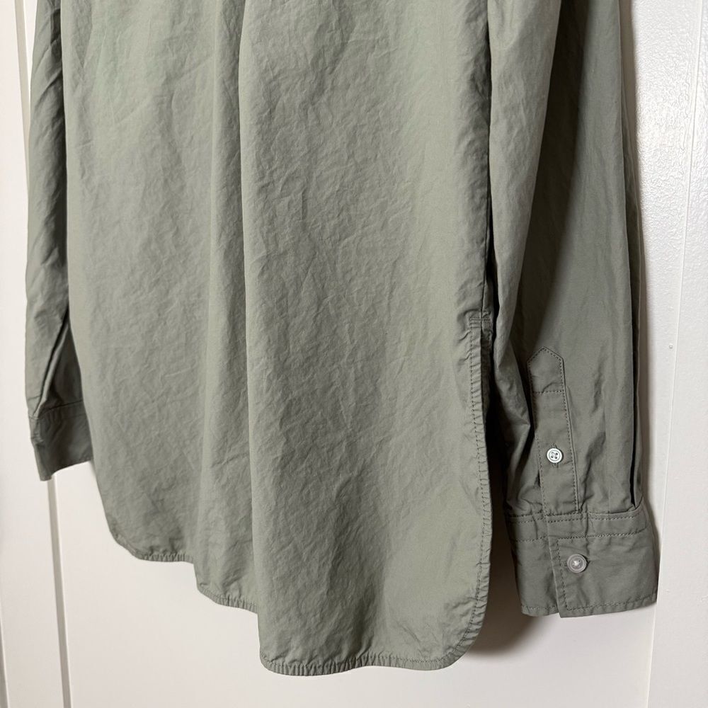 Everlane Boyfriend Shirt Womens XS Sage Green Long Sleeve Slits Supima Cotton - Picture 8 of 13